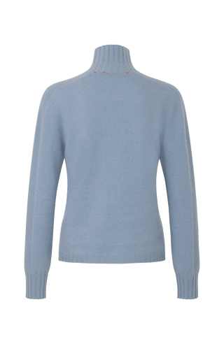 Kaschmirpullover für Damen von Frauenschuh in der Farbe skyblue Rueckansicht.