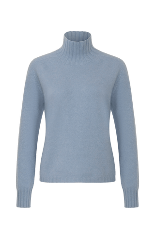 Kaschmirpullover für Damen von Frauenschuh in der Farbe skyblue Vorderansicht.