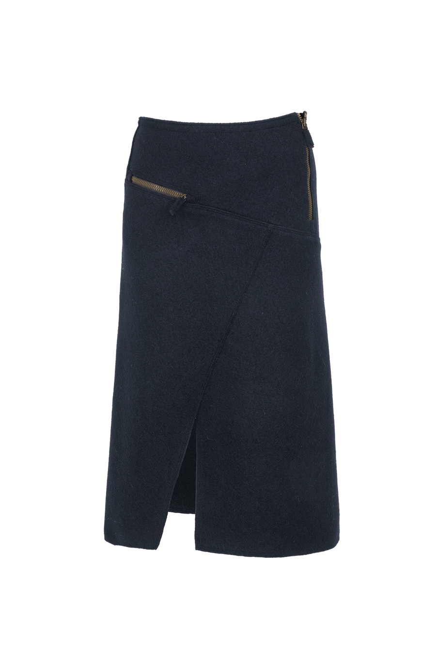 Knielanger Damen Walkrock midnight von vorne