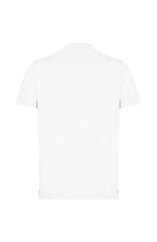 Rückansicht des Herren-Kurzarmshirts EMIL-SJ (Artikel 271606) in Weiß (Farbe 02-0 White) von Frauenschuh – schlichtes Rundhalsshirt aus weichem, hochwertigem Material, gefertigt in Österreich, ideal als zeitloses Basic für Alltag und Freizeit