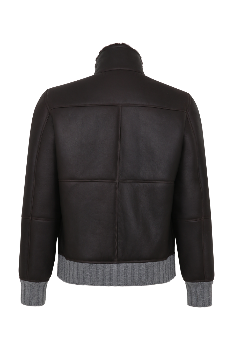 Herren-Lammfelljacke von Frauenschuh aus dunkelbraunem Nappaleder, Modell 028727 Alvin-MVN, Rueckansicht