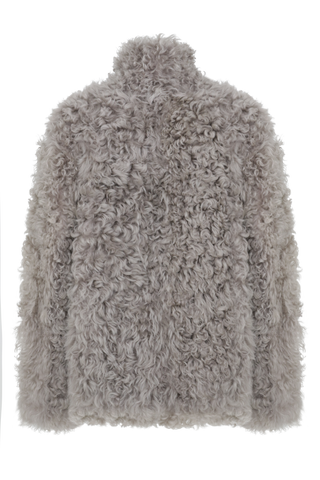 Rueckansicht der Damen-Lammfelljacke mit lockigem Fell, Modell 788728 Dolli-AL, Farbe 790 Moon