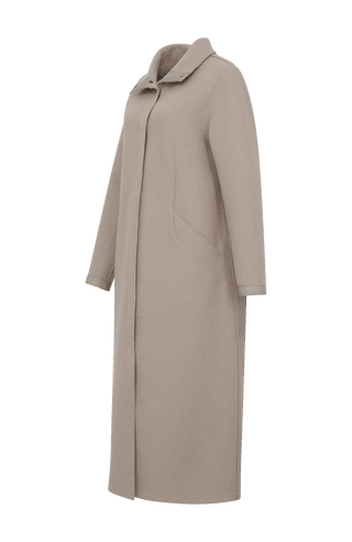 Langer Damen-Walkmantel, Modell 732129 Ella-CW in Farbe 310 Cashmere - Seitenansicht