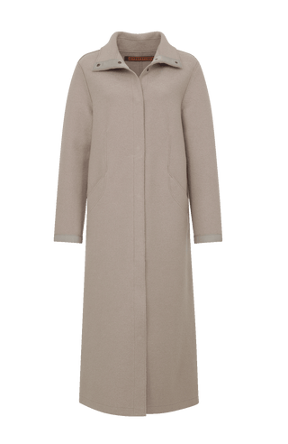 Langer Damen-Walkmantel, Modell 732129 Ella-CW in Farbe 310 Cashmere - Vorderansicht