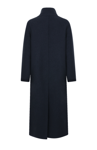 Langer Damen-Walkmantel, Modell 732129 Ella-CW in Farbe 1630 Midnight – Rueckansicht