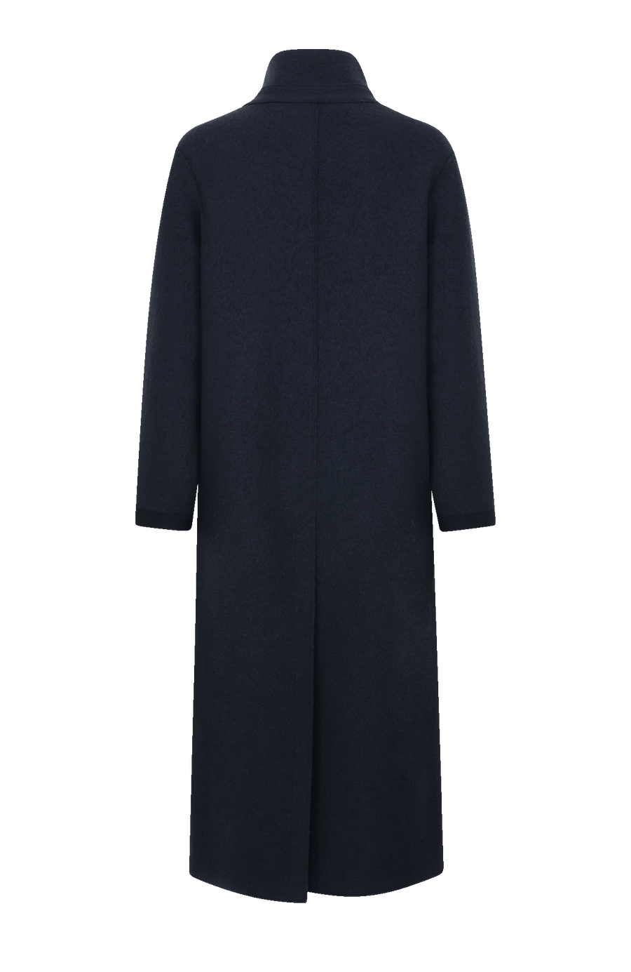 Langer Damen-Walkmantel, Modell 732129 Ella-CW in Farbe 1630 Midnight – Rueckansicht