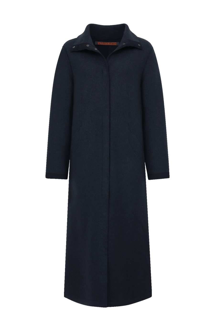Langer Damen-Walkmantel, Modell 732129 Ella-CW in Farbe 1630 Midnight – Vorderansicht