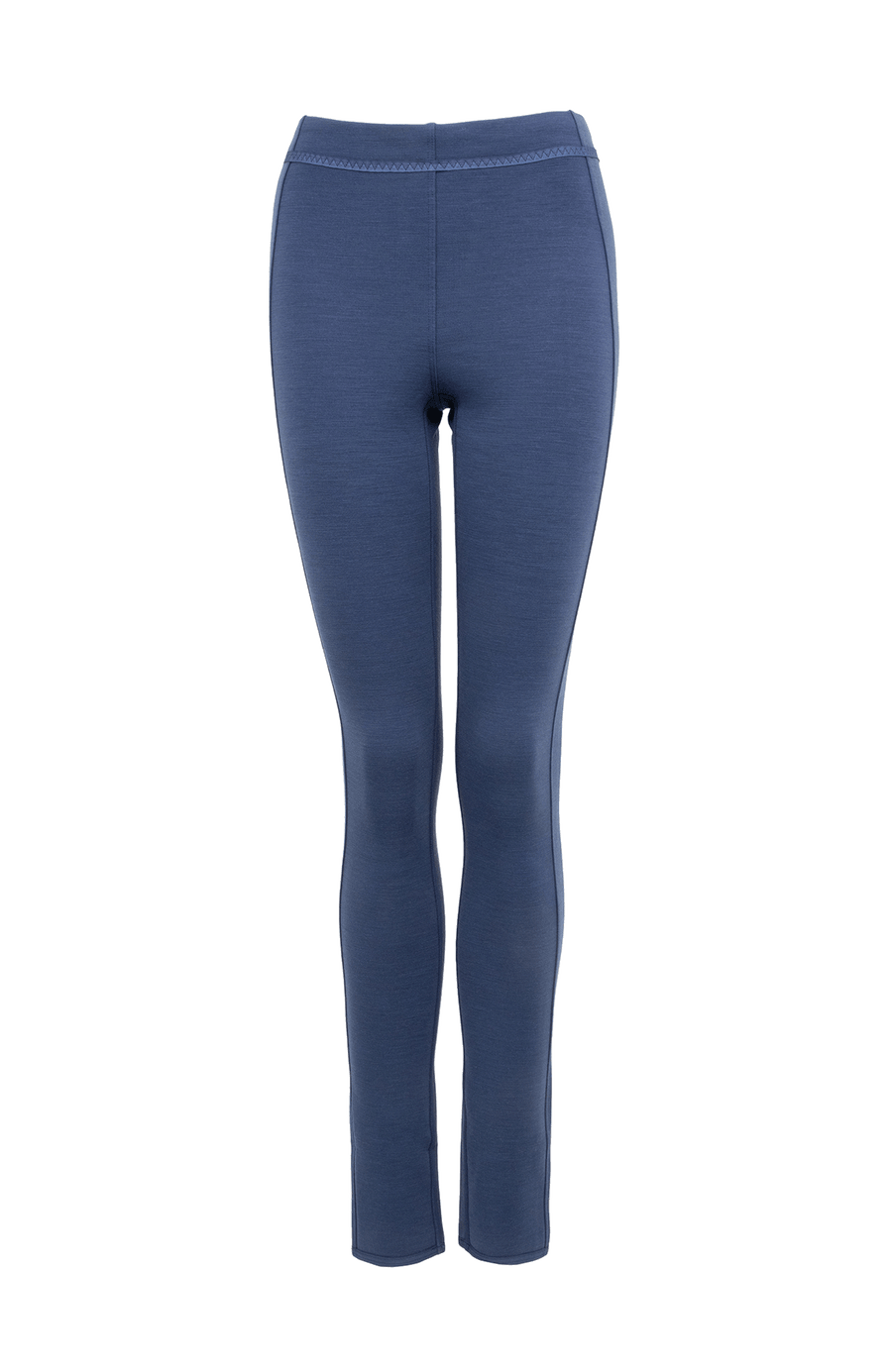 Vorderansicht der Damen-Leggings aus Wool Powerstretch, Modell 658624 Daphne-PSW in Farbe 2490 alaska blue – mit schmaler Passform und elastischem Funktionsmaterial.
