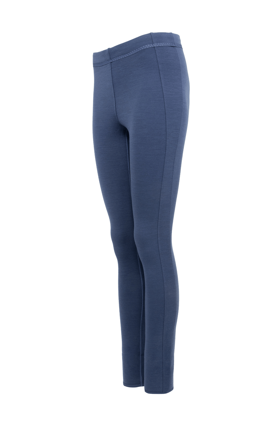 Seitenansicht der Damen-Leggings aus Wool Powerstretch, Modell 658624 Daphne-PSW in Farbe 2490 alaska blue – mit schmaler Passform und elastischem Funktionsmaterial.