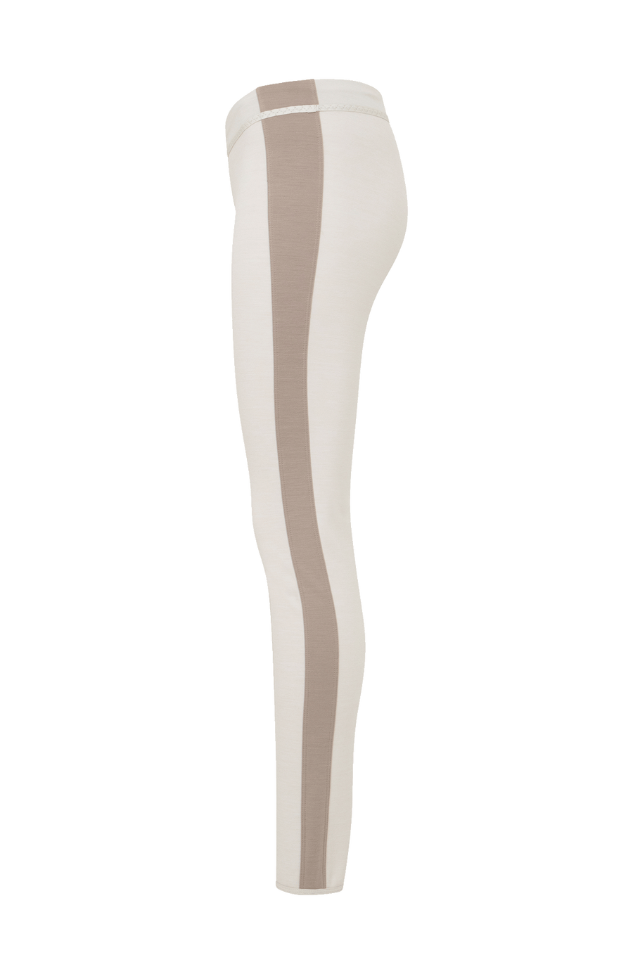 Damen-Leggings aus Wool Powerstretch, Modell 658624 Daphne-PSW, Farbesandstone color Seitenansicht Frontal – gefertigt in Österreich.