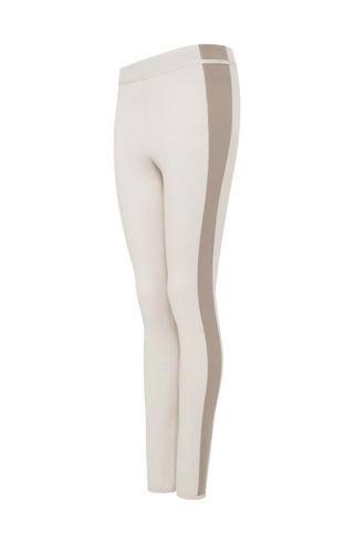 Damen-Leggings aus Wool Powerstretch, Modell 658624 Daphne-PSW, Farbesandstone color Seitenansicht Freisteller – gefertigt in Österreich.