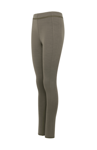 Damen-Leggings aus Wool Powerstretch, Modell 658624 Daphne-PSW, Farbe Ivy (84-0), Seitenansicht  – gefertigt in Österreich.