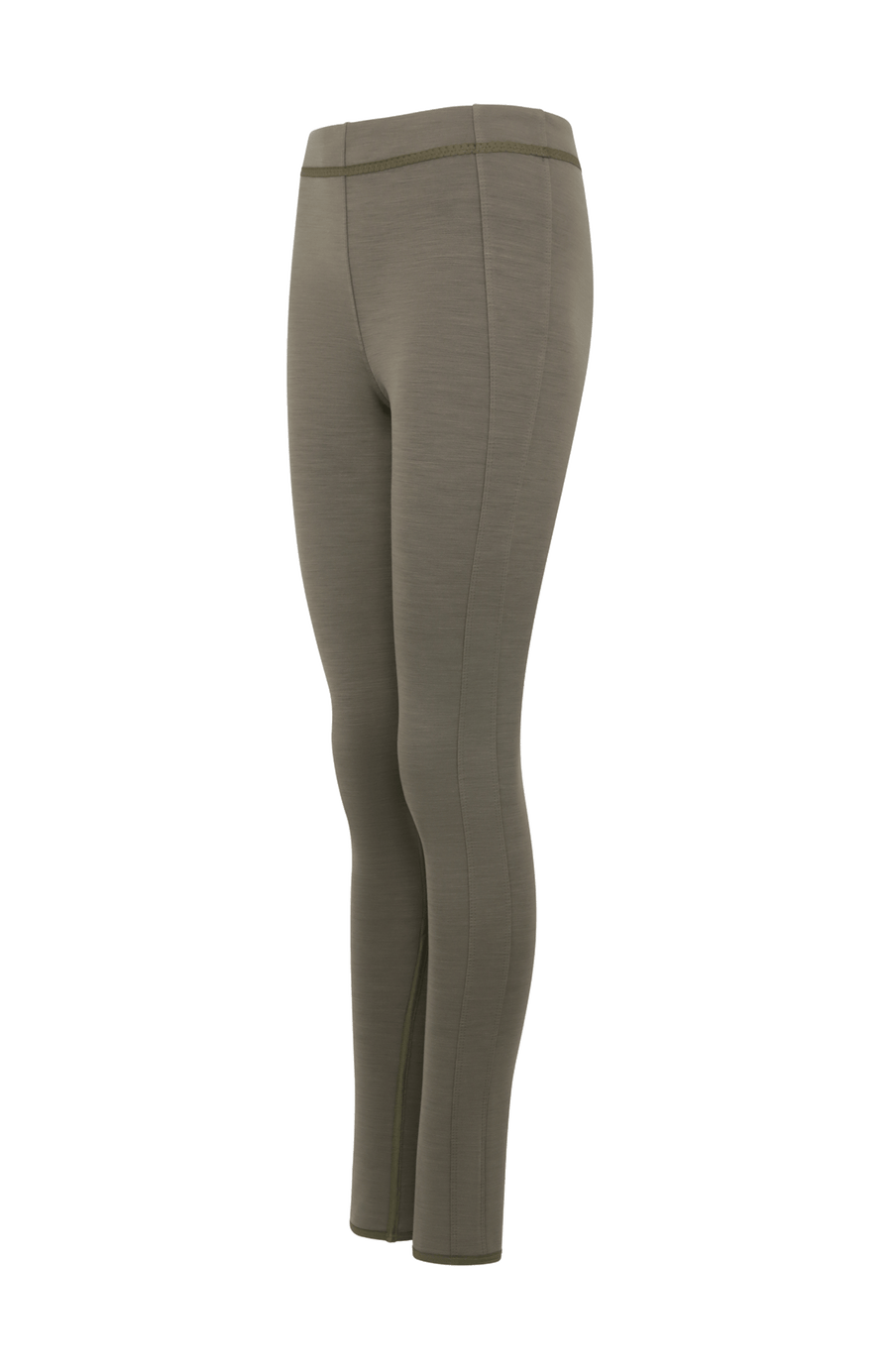 Damen-Leggings aus Wool Powerstretch, Modell 658624 Daphne-PSW, Farbe Ivy (84-0), Seitenansicht  – gefertigt in Österreich.