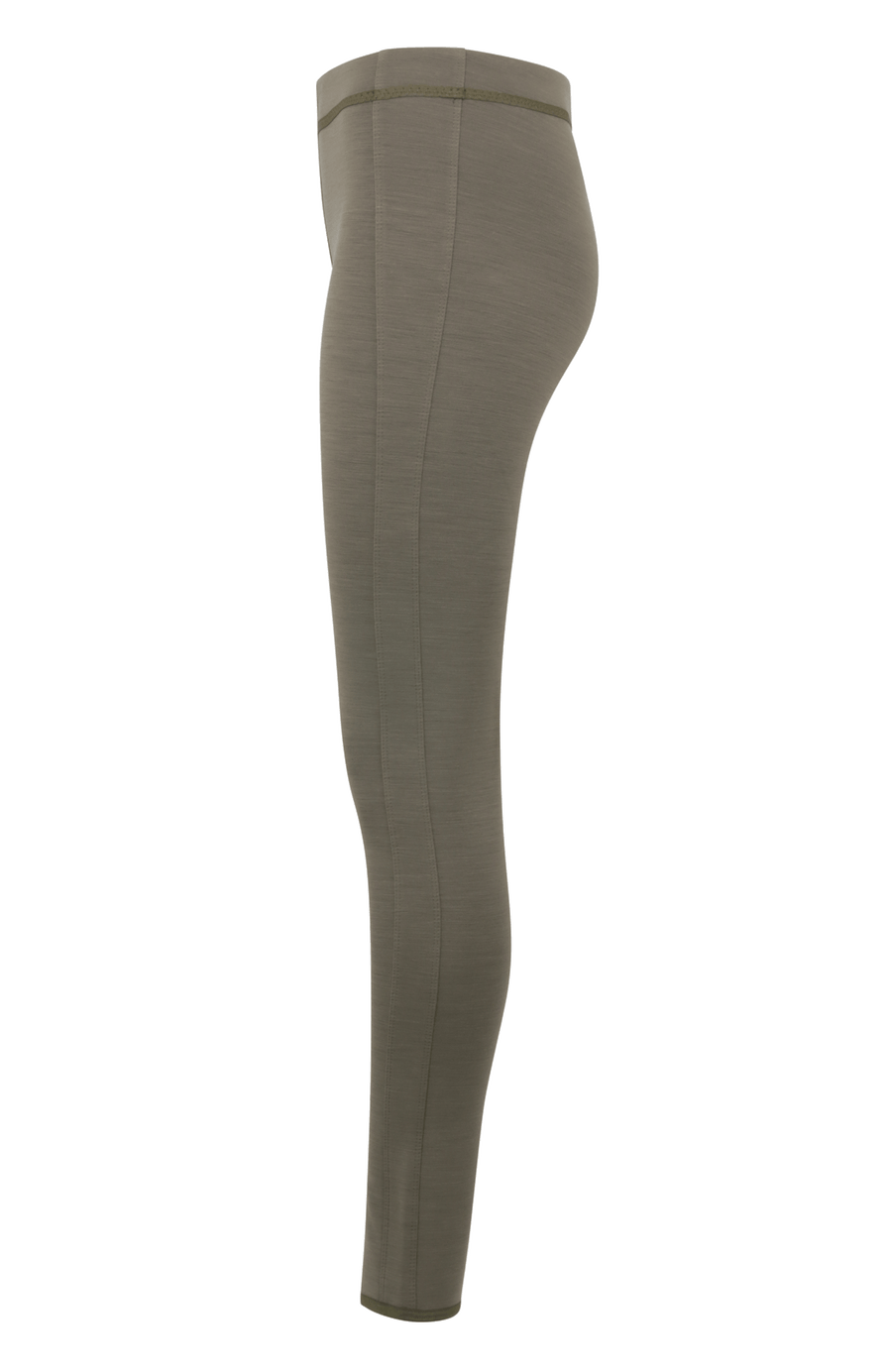 Damen-Leggings aus Wool Powerstretch, Modell 658624 Daphne-PSW, Farbe Ivy (84-0), Seitenansicht frontal – gefertigt in Österreich.