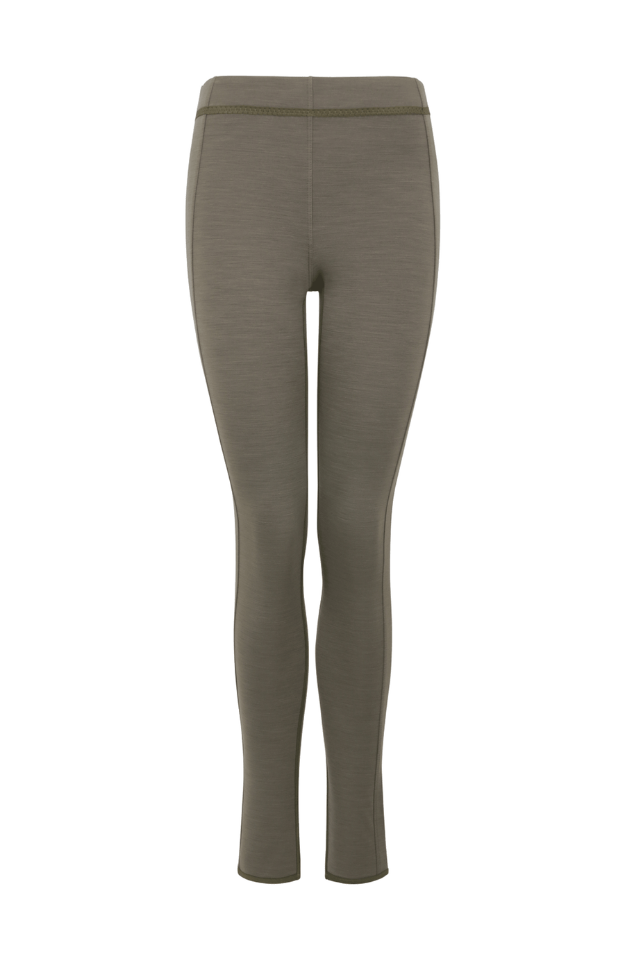 Damen-Leggings aus Wool Powerstretch, Modell 658624 Daphne-PSW, Farbe Ivy (84-0),Vorderansicht– gefertigt in Österreich.