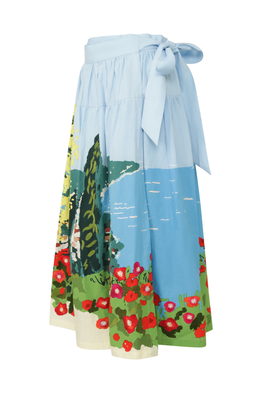 Cotton wrap skirt with Aari embroidery