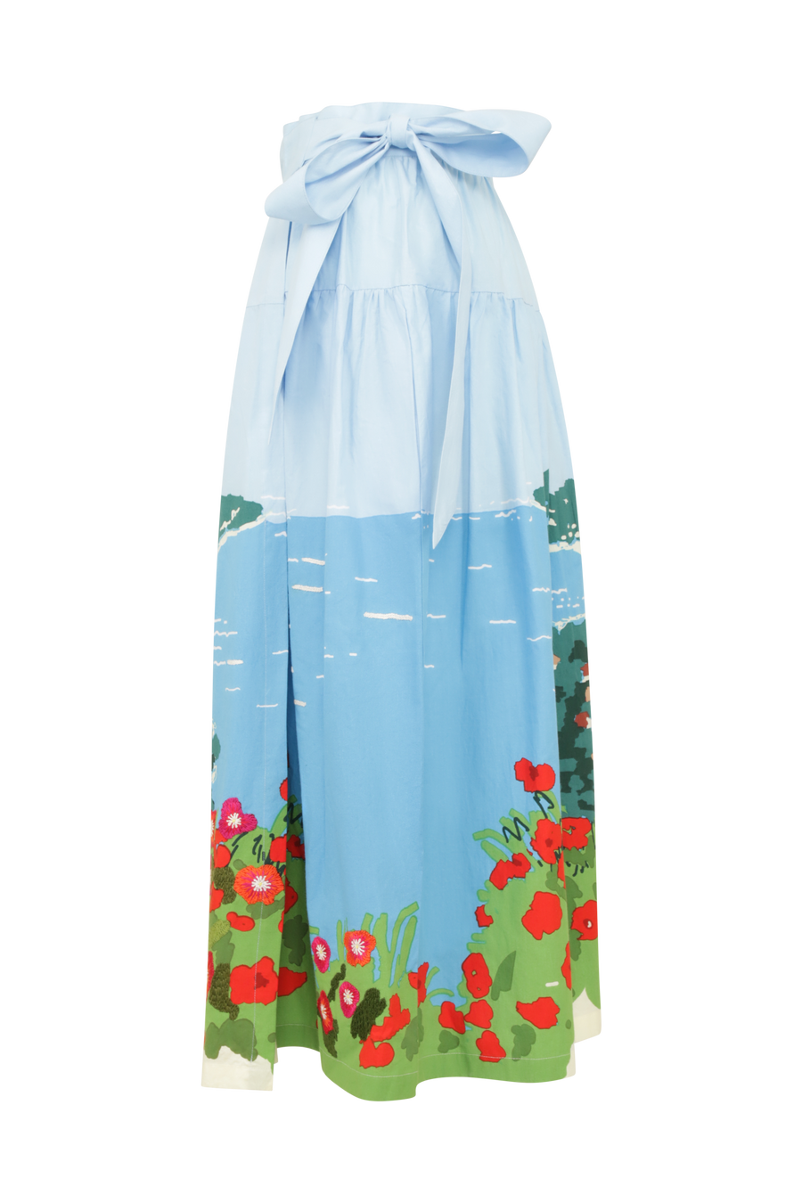 Cotton wrap skirt with Aari embroidery