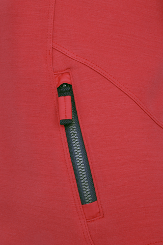 Sportjacke aus Wool Powerstretch in der Farbe Poppy (Modell 562624_Jana-PSW), Detailansicht – figurbetonte Passform, durchgehender Reißverschluss und hoher Kragen