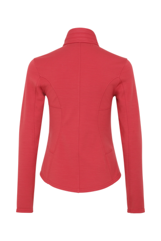 Sportjacke aus Wool Powerstretch in der Farbe Poppy (Modell 562624_Jana-PSW), Rueckansicht– figurbetonte Passform, durchgehender Reißverschluss und hoher Kragen