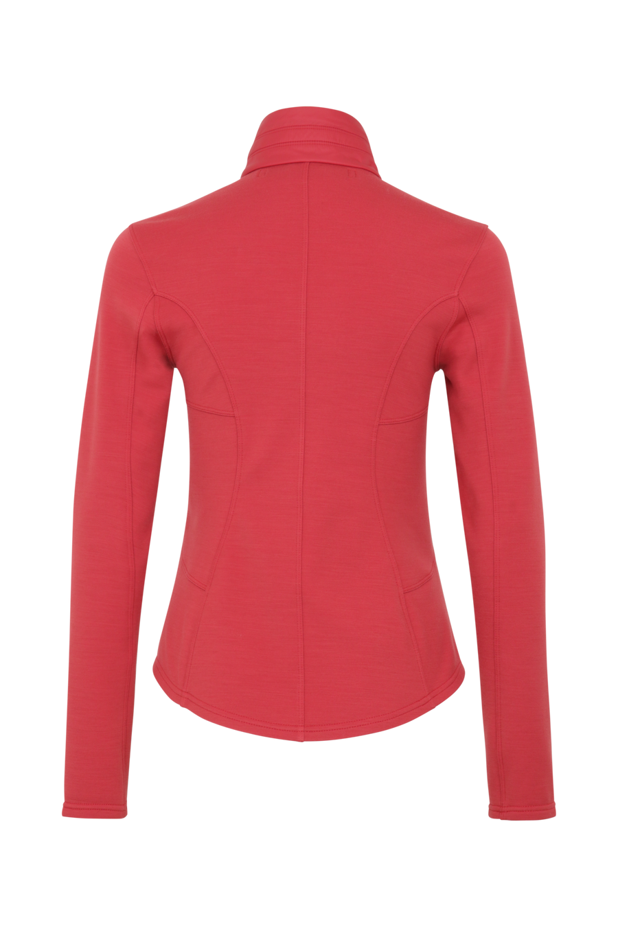 Sportjacke aus Wool Powerstretch in der Farbe Poppy (Modell 562624_Jana-PSW), Rueckansicht– figurbetonte Passform, durchgehender Reißverschluss und hoher Kragen