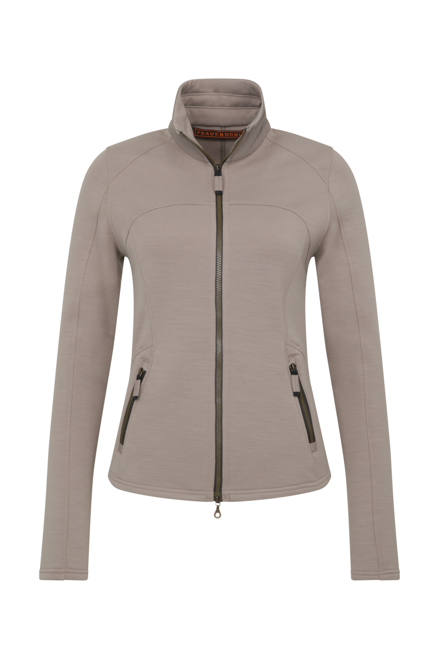 Sportjacke aus Wool Powerstretch in der Farbe Cashmere (Modell 562624_Jana-PSW), Sportjacke aus Wool Powerstretch in der Farbe Cashmere (Modell 562624_Jana-PSW), Rueckansicht– figurbetonte Passform, durchgehender Reißverschluss und hoher Kragenorderansicht– figurbetonte Passform, durchgehender Reißverschluss und hoher Kragen