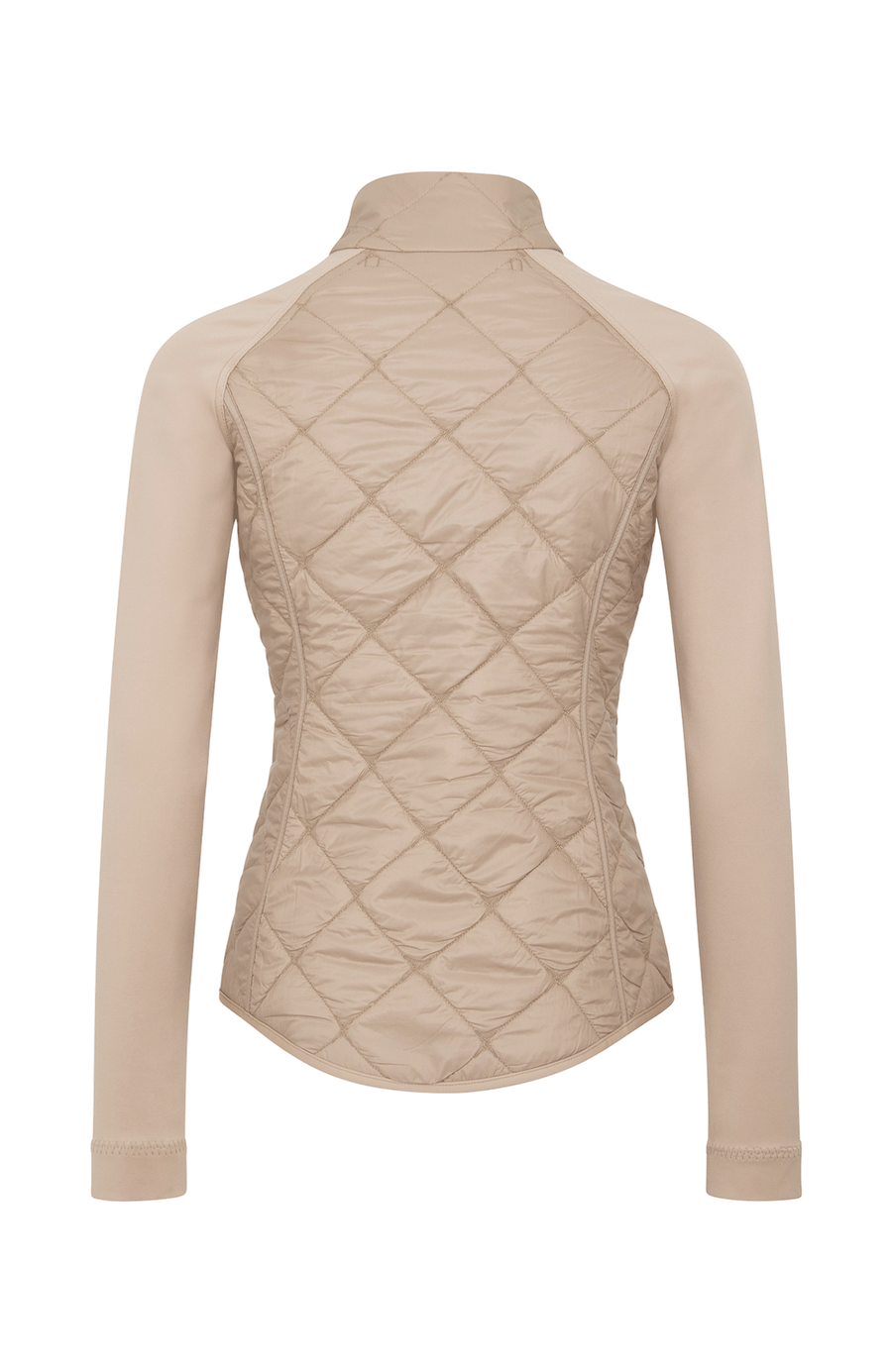 Steppjacke mit Natural Powerstretch, Modell 633710 Karen-QNP in Farbe 2670 Savannah – Rueckansicht, kombiniert mit Frauenschuh Kitzbühel Produkten, Made in Austria