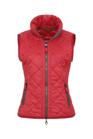 Steppweste für Damen, Modell Tracy-QL, Farbe Poppy, Vorderansicht, Frauenschuh Made in Austria