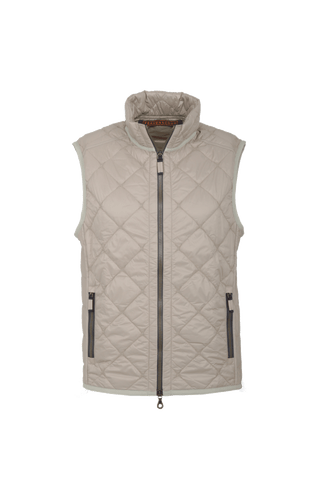 Steppweste für Herren, Modell 251614 Henri-QL, Farbe savannah Vorderansicht.