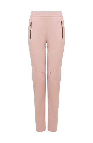 Vorderansicht der Damen-Stretchhose Clio-NP (Artikel 830509) in zartem Roséton (Farbe 2670 Dusty Rose) – bequeme, sportlich geschnittene Hose im Homewear-Stil mit elastischem Bund, weichem Material und schmaler Silhouette, ideal für entspannten Alltag oder Freizeit-Looks