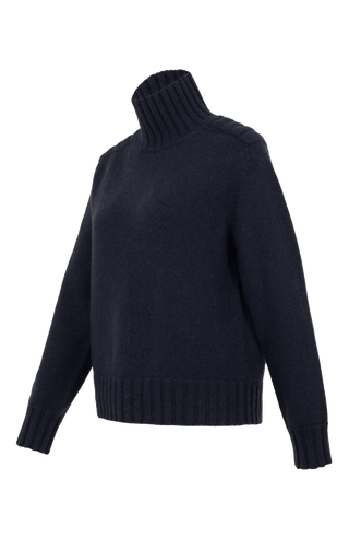 Strickpullover mit Rollkragen midnight von seite