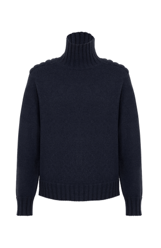 Strickpullover mit Rollkragen midnight von vorne