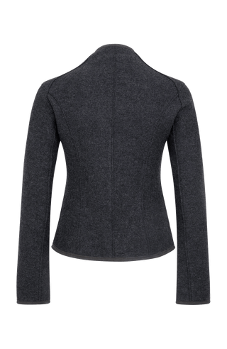 Taillierte Walkjacke für Damen, Modell 638129 Joy-CW, Farbe dunkelgrau, Rueckansicht, Made in Austria