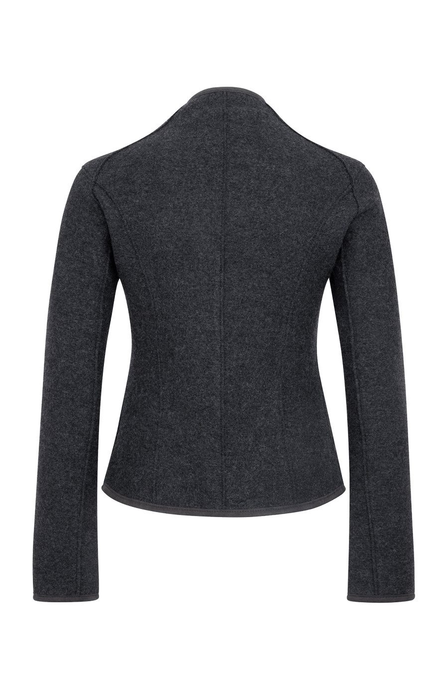 Taillierte Walkjacke für Damen, Modell 638129 Joy-CW, Farbe dunkelgrau, Rueckansicht, Made in Austria