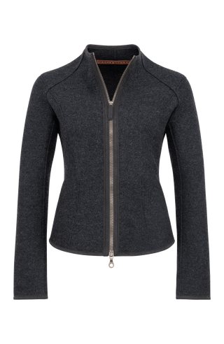 Taillierte Walkjacke für Damen, Modell 638129 Joy-CW, Farbe dunkelgrau, Vorderansicht, Made in Austria