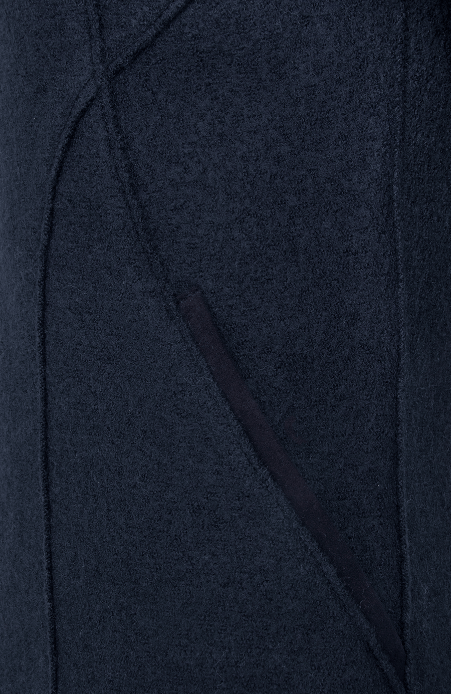 Taillierte Walkjacke für Damen, Modell 638129 Joy-CW, Farbe Midnight (1630), Detailansicht, Made in Austria