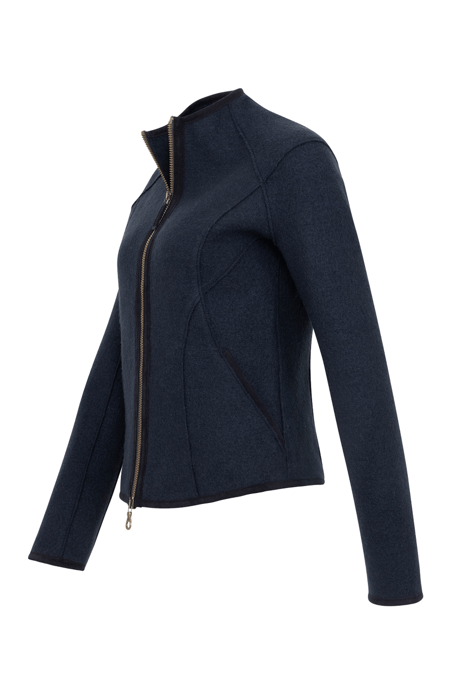 Taillierte Walkjacke für Damen, Modell 638129 Joy-CW, Farbe Midnight (1630), Seitenansicht, Made in Austria