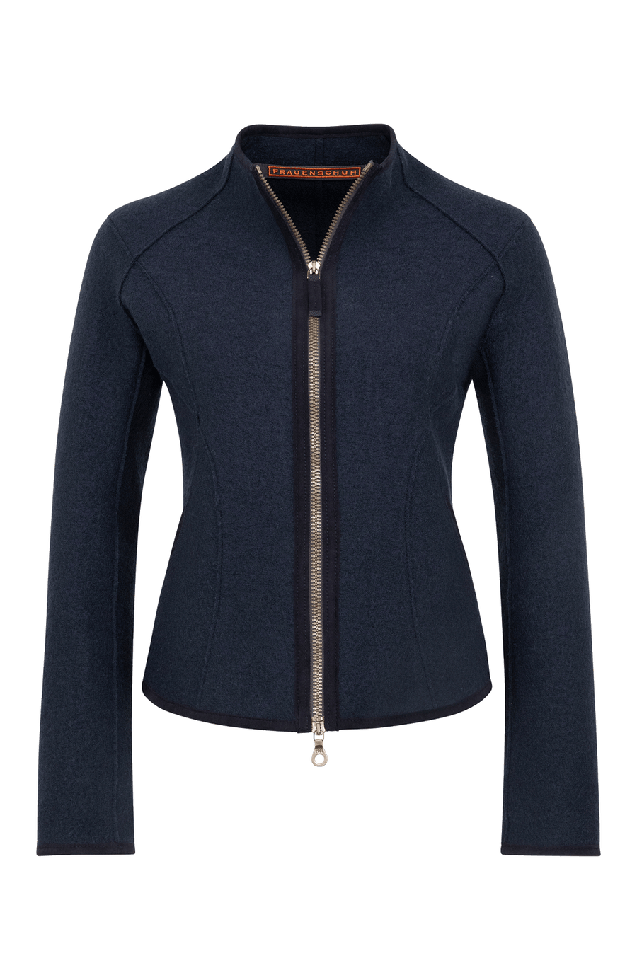 Taillierte Walkjacke für Damen, Modell 638129 Joy-CW, Farbe Midnight (1630), Vorderansicht, Made in Austria