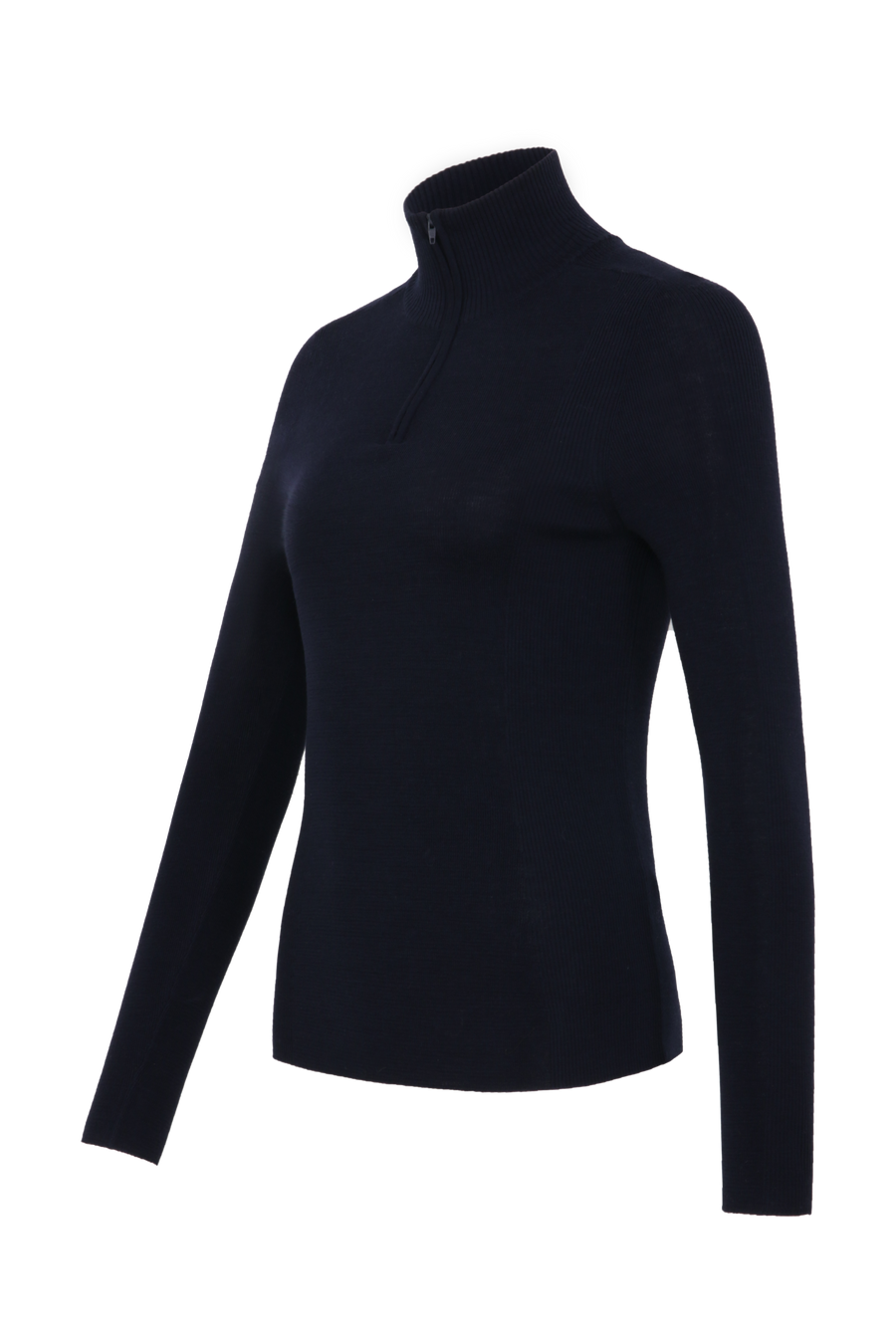 Damen Unterziehshirt Modell 713560 Jean-MV in dunkelblau Seitenansicht, aus feinster Merinowolle von Frauenschuh