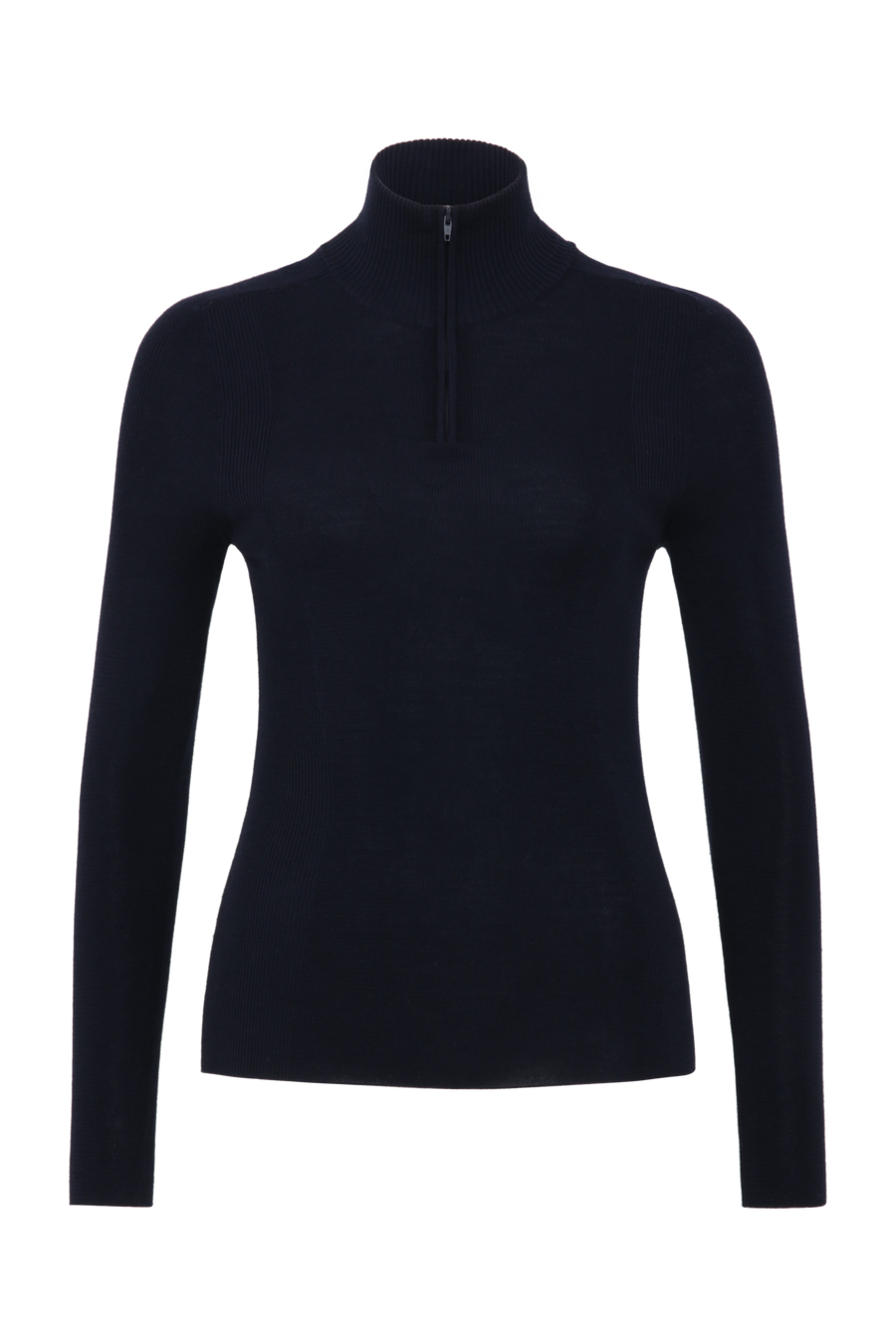 Damen Unterziehshirt Modell 713560 Jean-MV in dunkelblau Vorderansicht, aus feinster Merinowolle von Frauenschuh