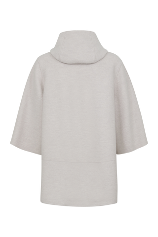 Elegantes Damen-Walkcape Modell 705129 Desiree-CW in den Farben Sandstone, Cashmere und Midnight – gefertigt in Österreich aus feinster Merinowolle