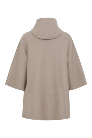 Elegantes Damen-Walkcape Modell 705129 Desiree-CW in den Farben Sandstone, Cashmere und Midnight – gefertigt in Österreich aus feinster Merinowolle