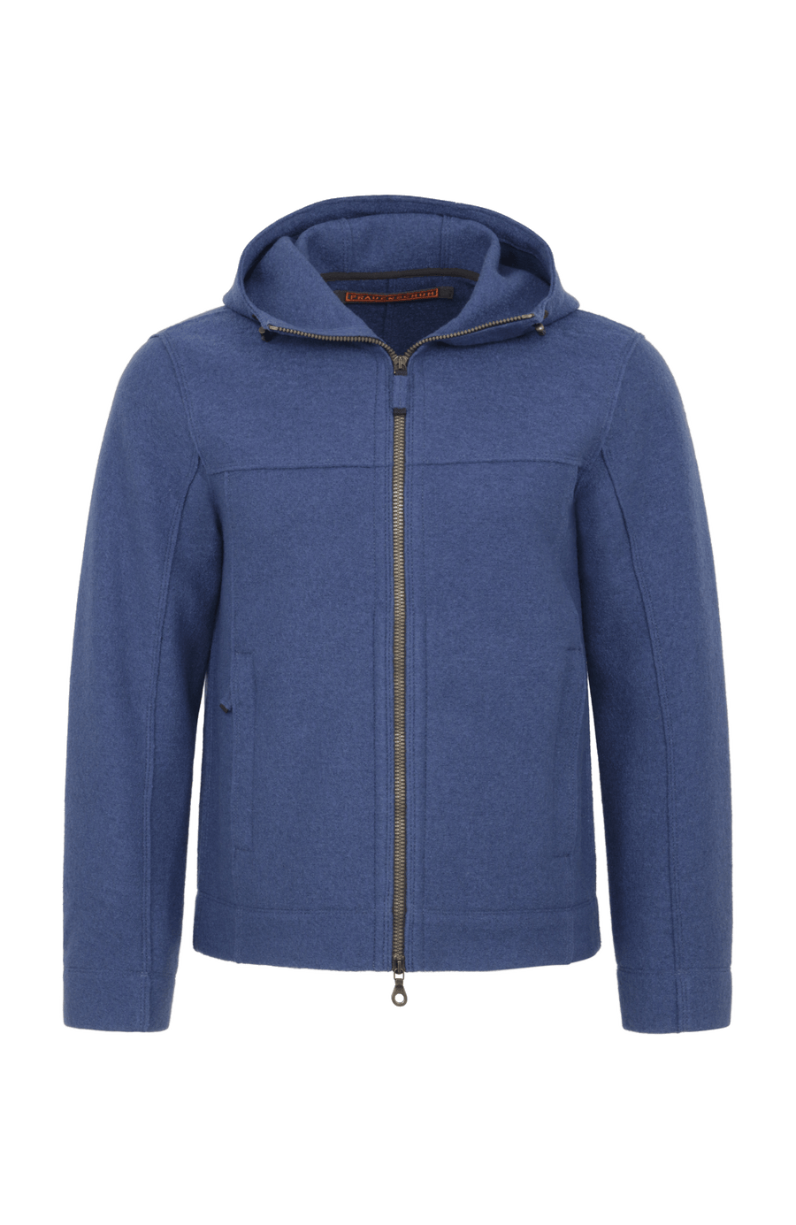 Walkjacke für Herren mit Kapuze in Blau – Modell Kian-CW, Vorderansicht