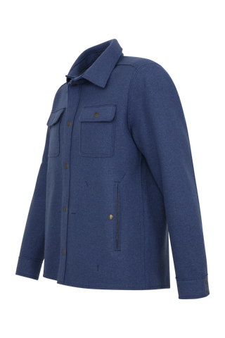 Herren Walkjacke im Holzfäller-Stil Valentin-CW (Modell 003129) in Farbe oceanblue Seitenansicht– FRAUENSCHUH Kitzbühel, made in Austria