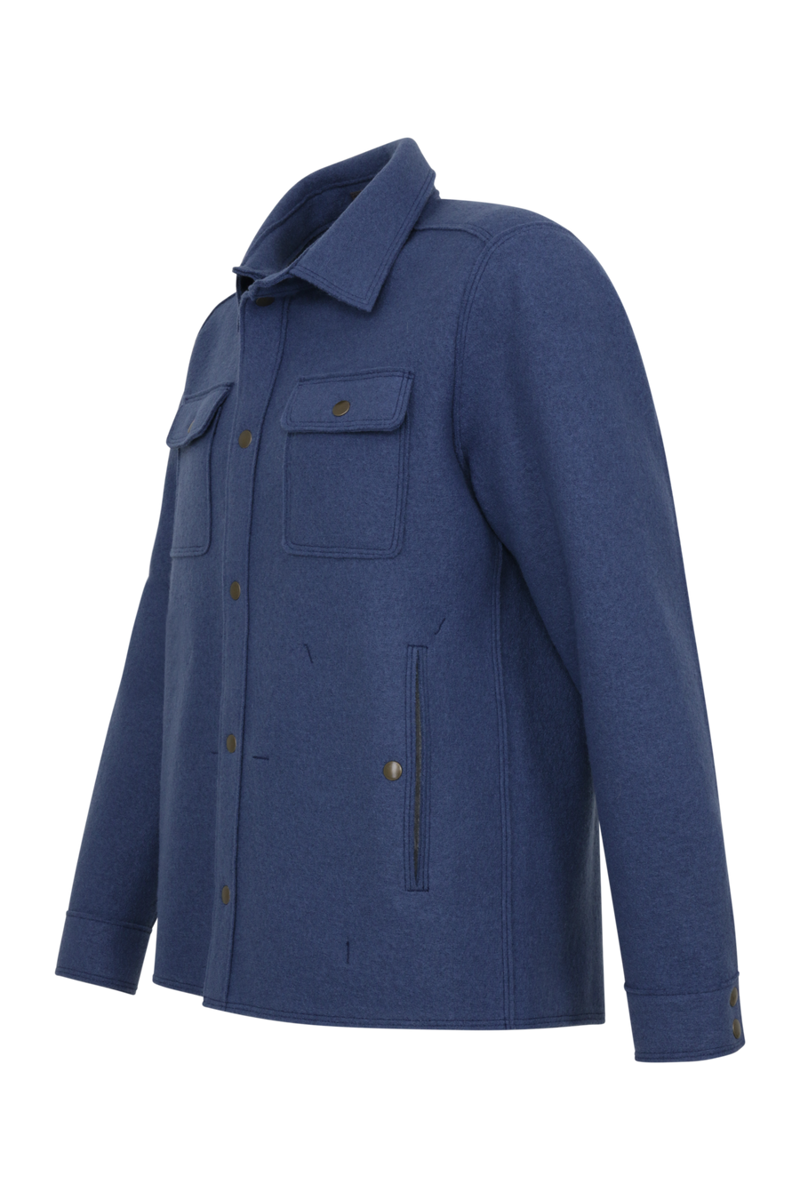 Herren Walkjacke im Holzfäller-Stil Valentin-CW (Modell 003129) in Farbe oceanblue Seitenansicht– FRAUENSCHUH Kitzbühel, made in Austria