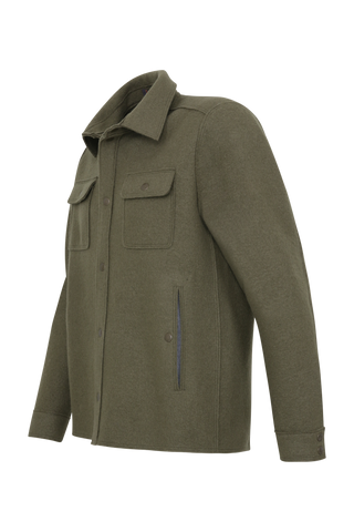 Herren Walkjacke im Holzfäller-Stil Valentin-CW (Modell 003129) in Farbe Ivy, Seitenansicht– FRAUENSCHUH Kitzbühel, made in Austria