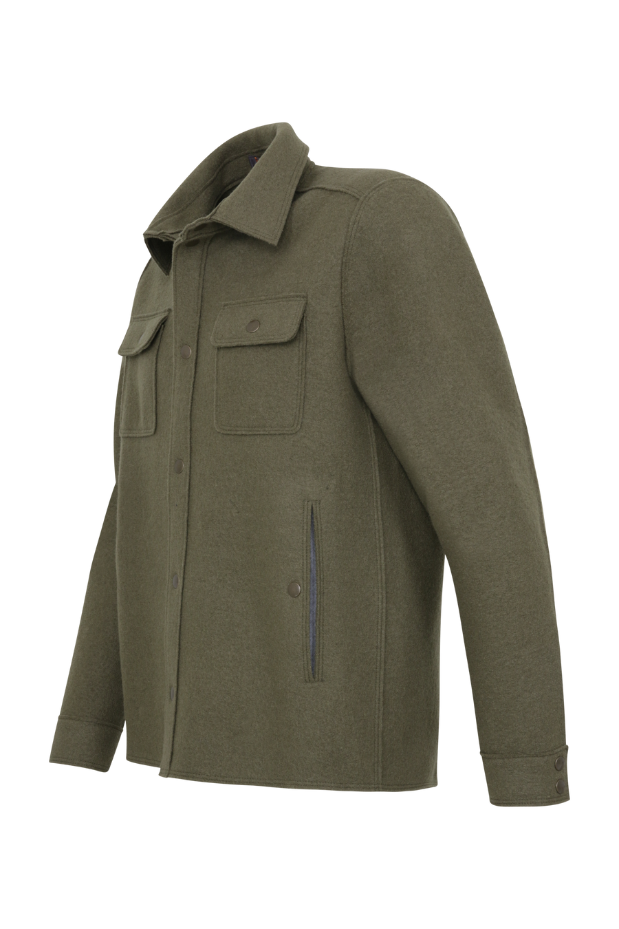 Herren Walkjacke im Holzfäller-Stil Valentin-CW (Modell 003129) in Farbe Ivy, Seitenansicht– FRAUENSCHUH Kitzbühel, made in Austria