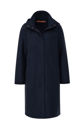 Damen - Walkmantel mit Kapuze, Modell 535129 Ellen-CW in Farbe 1630 Midnight – Vorderansicht