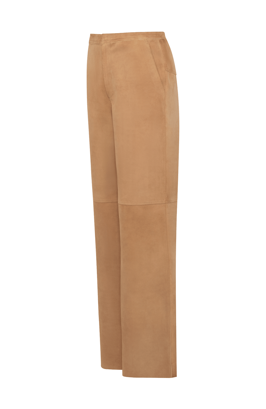 Damenhose aus Veloursleder in Honiggelb – Modell Kati-CV 623693, Seitenansicht frontal