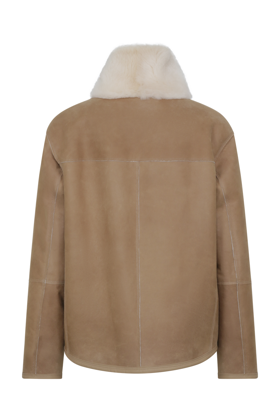 Rückansicht der wendbaren Lammfelljacke für Damen, Modell 788724 Dolli-LCP, Farbe 940 Caramel