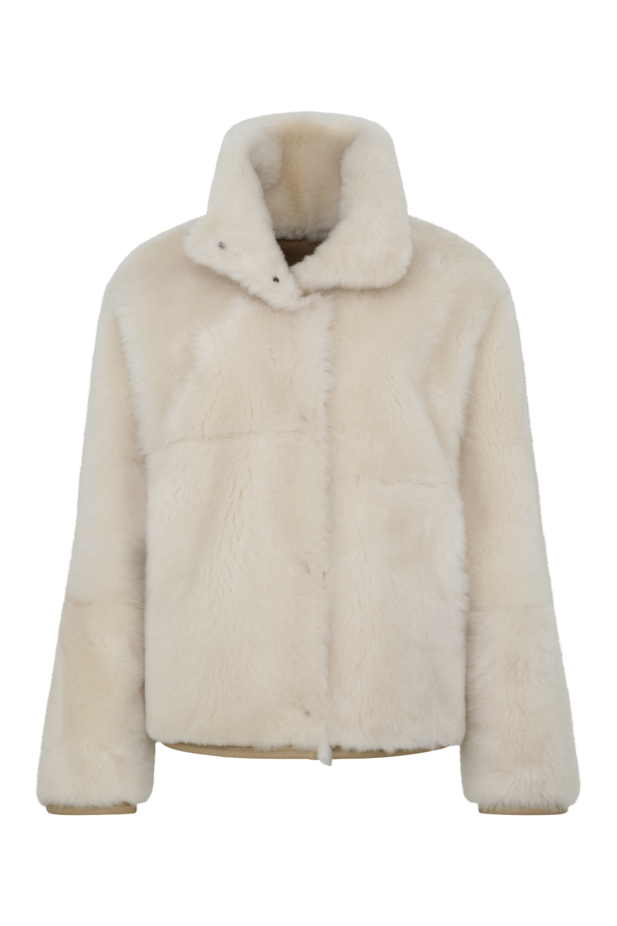 Vorderansicht Fellseite der wendbaren Lammfelljacke für Damen, Modell 788724 Dolli-LCP, Farbe 940 Caramel